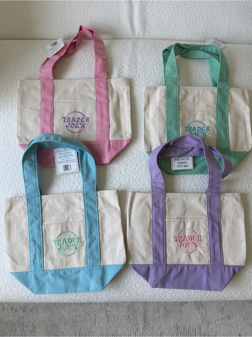 Set of 4 Trader Joe’s Mini Tote Bags